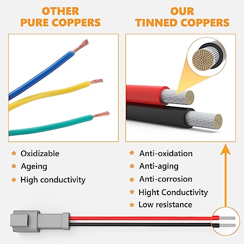 Newdeli Deutsch 2 Pin Connector Kit Waterproof Electrical Connector 16 AWG Male and Female Automotive Wire Connectors for Car Truck Boat, Dt Connector 6 Sets - size: DT Connector 6 Sets 2 Pin