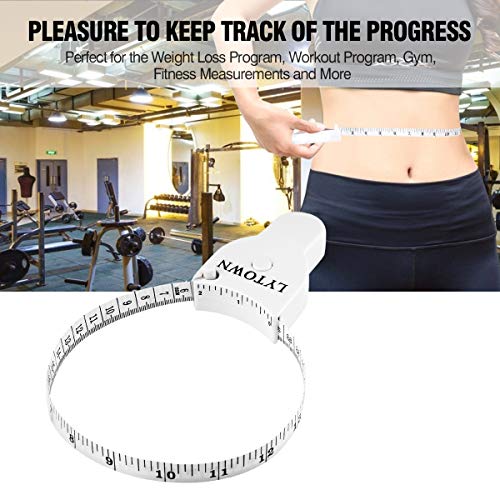 2PCS Body Tape Measure 60inch (150cm), Automatic Telescopic Tape Measure for Body Measurement & Weight Loss, Accurate for Tailor, Sewing, Fitness, Handcrafts, Clothes - color: white