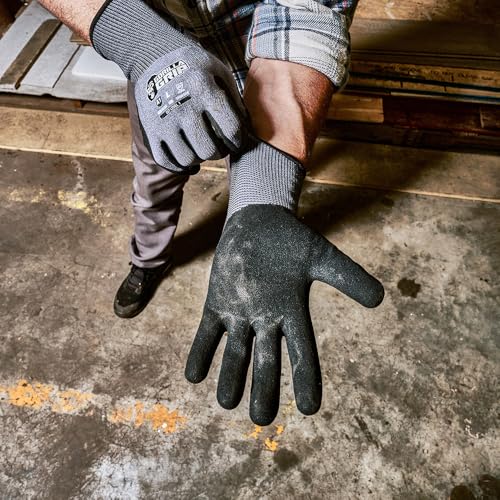 Gorilla Grip A1 Precision Grip, Cut Resistant Work Gloves, Touschreen Compatible Safety Gloves, Breathable, Nitrile Coated, Grey - X-Large (12 Pack) - color: Grey A1 (12 Pack), size: X-Large