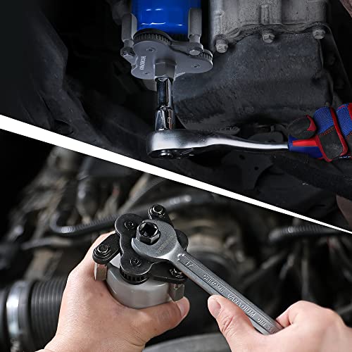 WORKPRO Universal Oil Filter Wrench Adjustable (2-3/8 to 3-3/4"), Magnetic Oil Filter Removal Tool, Oil Filter Change Set, Ideal for Engine Filters, Conduit, & Fittings…