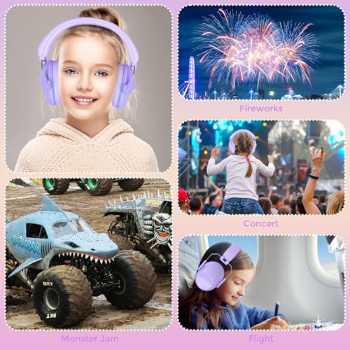 ProCase Kids Noise Cancelling Headphones Ear Hearing Protection, Purple - color: Light Purple
