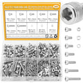 385 Pieces M4 Screws Nuts Washers Set, Sutemribor M4 x 5/6/8/10/12/16/20mm Hex Socket Head Cap Screws Nuts Washers Assortment Kit, 304 Stainless Steel, Fully Threaded - size: M4, style: Socket Head