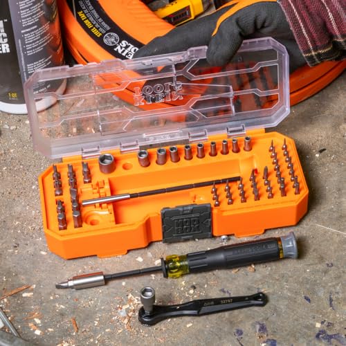 Klein Tools 32787 64-Piece Micro-Ratchet Bit Precision Driver Set with Modular Case, Magnetic, Precision, Standard Bits and Nut Drivers - style: Ratchet & Driver Set