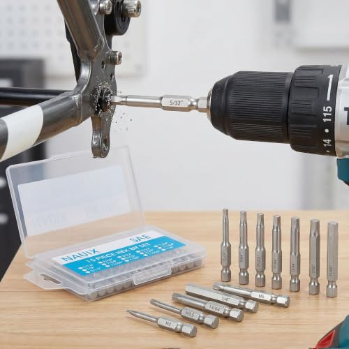 NAUIX 30-Piece Hex Head Allen Wrench Drill Bit Set (Metric & SAE) - style: 30 Piece Hex Head