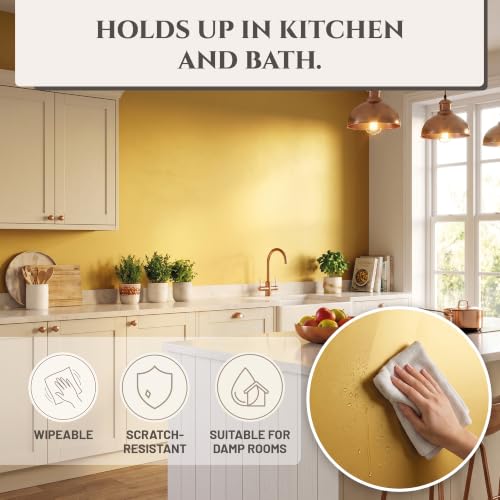Metallic Wall Paint 67.62 fl oz - Gold - Stunning Metallic Shine for Stylish Interiors, Easy to Apply, Water-Based, Perfect for Creative Wall Designs & DIY Projects - color: Gold