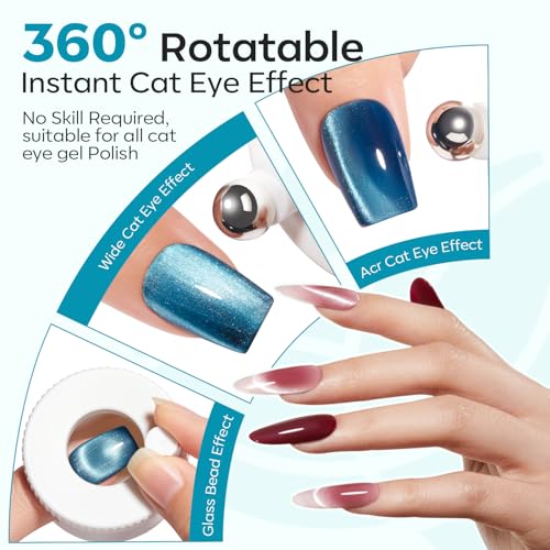 Modelones Cat Eye Magnet 5D Nail Magnet for Cateye Gel Polish Nail Stuff - color: A Rotating Cat Eye Magnet