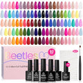 Beetles Gel Nail Polish Set, 63 PCS 55 Colors Gel Polish Kit with Base Coat - color: Vibrant Holiday - 55 Colors (63 Pcs)