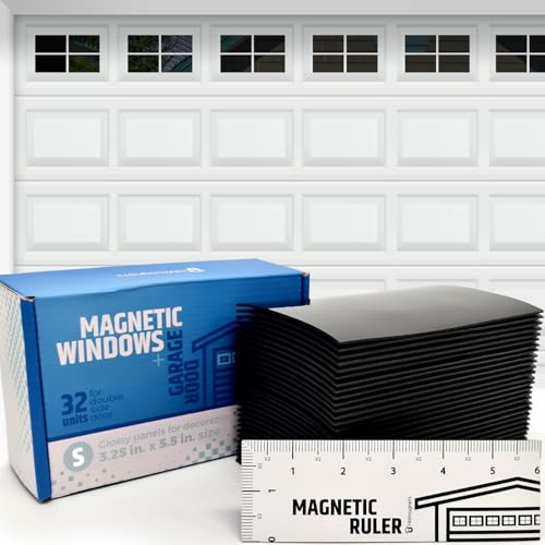 Strong & Glossy Magnetic Garage Door Windows (Size Small) - Looks Like Real Window Panels/Faux Panes - Easy to Align & Will Never Fall (Upgraded Magnets) | Fits 2 Car Garage | 32pcs 3.25"X5.5" - style: 32pcs Magnetic Windows - Small