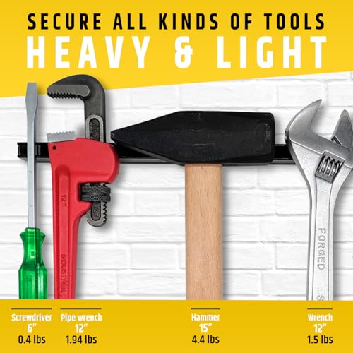 HMmagnets 24" Heavy-Duty Magnetic Tool Holder (Upgraded Version) - Extremely Powerful Magnetic Pull Force to Hold Heavy Tools - Professional Space-Saving Magnetic Bar - Tool Organizer Rack/Strip - size: 24"