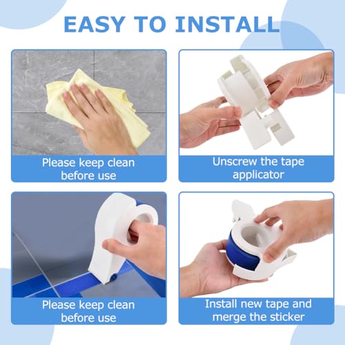 Masking Paint Tape Dispenser, Portable Paint Tape Applicator for Trim, Easy to Grip Rounded Handles and Accurate Tape Application, Saves Time Compact Design for On The Go Usage(White)