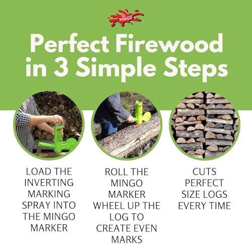 THE MINGO Marker Firewood Marking Wheel -Chainsaw Firewood Measuring Tool Marking - Measuring Marker - Mingo Marker Firewood Cutting Tools - Firewood Logging Tools (14" Marking Wheel) - size: 14" Marking Wheel
