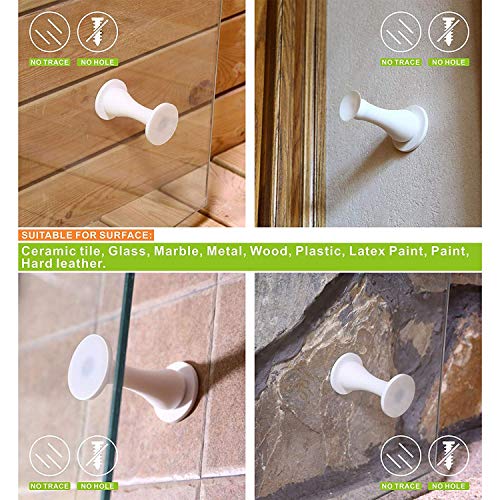 Magnetic Door Stopper Self Adhesive, Silicone Door Stop Holder Wall Mount Damage-Free with Durable Reusable Waterproof House Door Stopper, No Need to Drill Collision Mute No Trace (White)