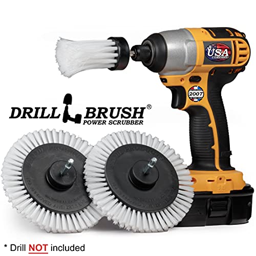 3 Pack Drill Brush Power Scrubber Cleaning Brush - Car Detailing Kit - color: White