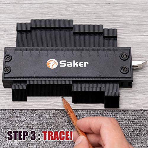 Saker Contour Gauge Profile Tool 5 Inch Black | Adjustable Lock,Precisely Copy Irregular Shape Duplicator,Must Have Tool for DIY Handyman, Construction - style: 5inch Black