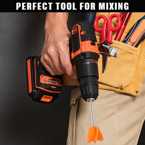 Loosh 3 Pcs 11" Paint Stirrer for Drill, Paint Mixer Attachment, Orange - color: Orange, size: 11"
