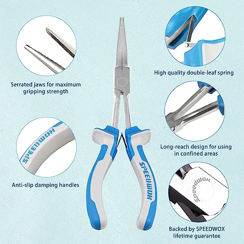 SPEEDWOX 7 Inches Long Reach Needle Nose Pliers with Serrated Jaw - style: Needle Nose Pliers with Teeth