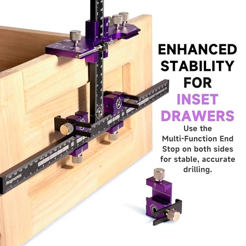 Cabinet Hardware Jig, Cabinet Drawer Pull Jig, Cabinet Pull Template Tool | Drawer Handle Jig Adjustable Drill Guide Template Tool for Installation of Door Drawer Front Knob Handle,Pull (Purple-Black) - color: Purple-black