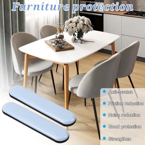 8pcs Furniture Slider Gliders Self-Stick Furniture Movers Sliders Strip for Carpet Rectangle Floor Protector Pads Furnitures Moving Pads for Chair Table Desk Sofa Couch(75x15mm)