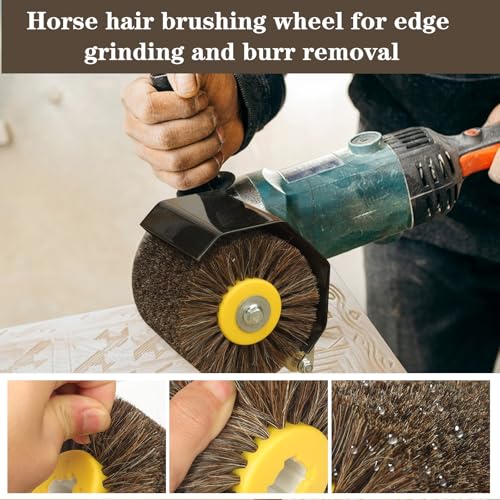 Shinboc 4.7x4 Inch Surface Conditioning Tool, Horse Hair Abrasive Wheel - style: Horse Hair Abrasive