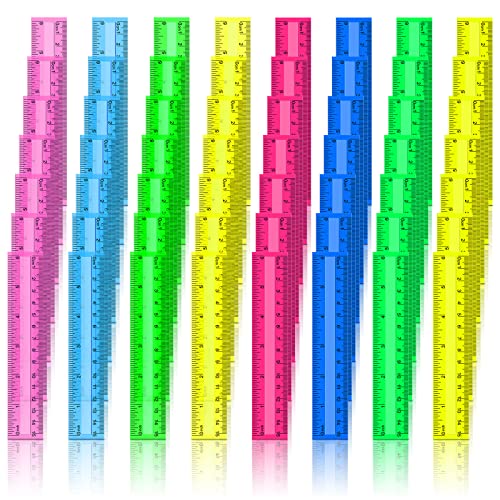 Teling 192 Pack Rulers Bulk for Classroom,Kids School Supplies,6 Inch - size: 6 Inch