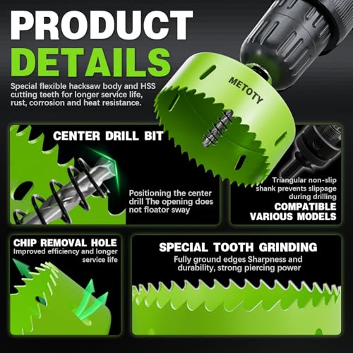 Bi-Metal Hole Saw 2", 4", 6" with Dust Bowl Catcher - size: 2 "& 4" & 6"