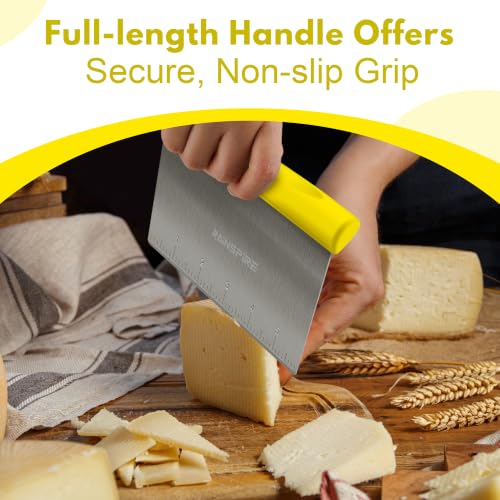 Multi-Purpose Stainless Steel Bench Scraper Dough Blender & Pastry Cutter - color: Yellow