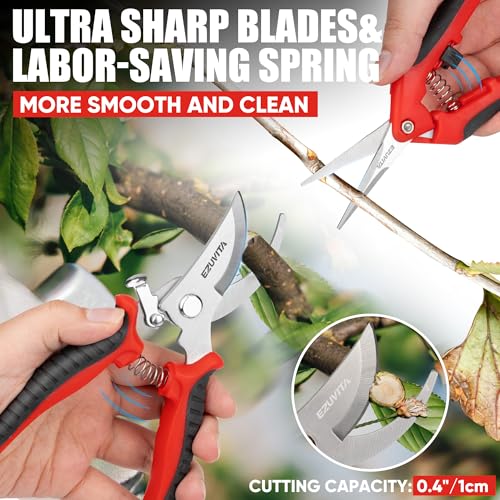 3PC Gardening Tool Set, 7 inch Folding Saw, Pruner & Shears