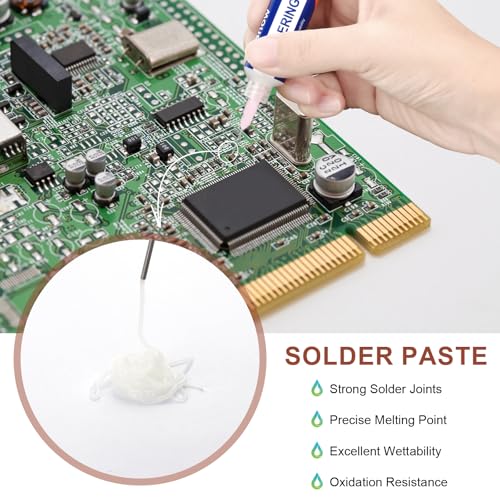 Solder Flux Paste And Solder Wick Braid, No Clean Soldering Flux(10cc) Soldering Remover Tool, 10ft Desoldering Wick Braid For Electronics Repair For Disassemble Electrical Components - style: 1pcs+1pcs