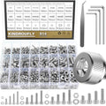 814 Pieces Socket Head Cap Screws Nuts Washers Kit, Kindroufly M3 M4 M5 M6 Screw Assortment Kit, Metric Screw Set, Bolts and Nuts, Machine Screws, 304 Stainless Steel, Fully Machine Thread - size: M3/M4/M5/M6, style: Socket Head