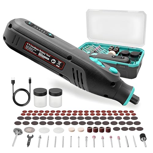 101-Piece 4V Mini Cordless Rotary Tool Kit with Organized Storage Case - 5-Speed High-Torque for Jewelry Making, Wood Carving, 3D Printer Sanding/Polishing - USB Rechargeable & Ready to Use