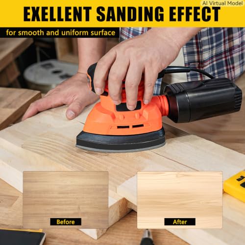 6 Pack 5 Hole Mouse Detail Interface Pads, Hook & Loop Triangle Sanding Pad - size: Mouse 5 Hole - 6 Pack
