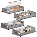 Yecaye 60L Under Bed Storage with Wheels, 4 Pack, Greige - color: Greige, size: 4 Pack