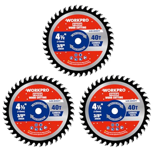 WORKPRO 4-1/2" Circular Saw Blade, 40T General Wood Cutting Set