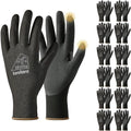 toolant Microfoam Nitrile Work Gloves with Grip, 12 Pairs, Black, Large - color: Black-12pairs, size: Large