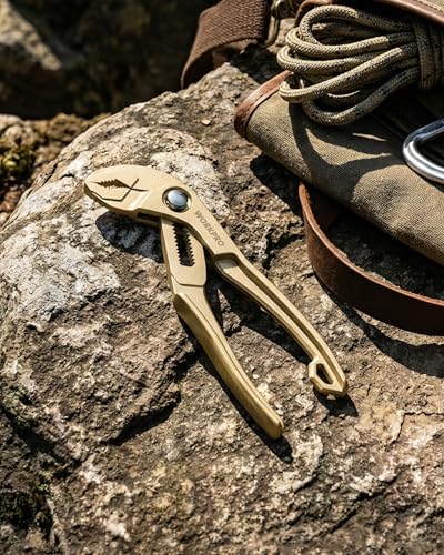 WORKPRO Mini Water Pump Pliers, 4-Inch Groove Joint Pliers for Tight Spaces - color: Champagne