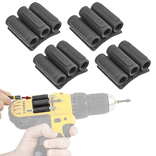 Spider Tool Holster, BitGripper v2 Drill Bit Holder for Drill & Driver, 4Pk - color: (4) BitGripper v2