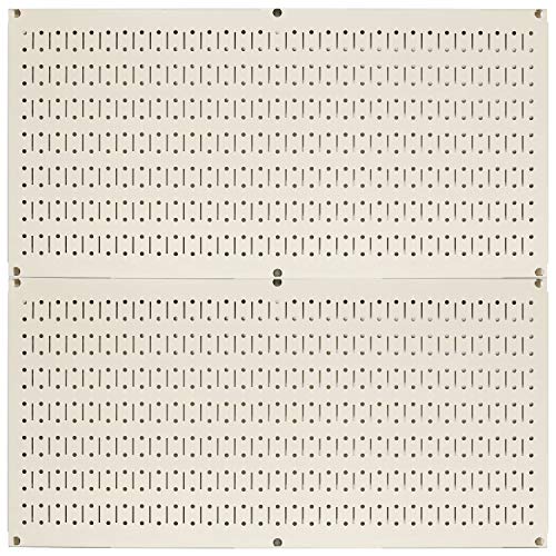 Wall Control Pegboard Rack Horizontal Metal Pegboard Garage Tool Storage Pack - Two 32-Inch Wide x 16-Inch Tall Easy To Install Peg Boards (Beige) - color: Beige