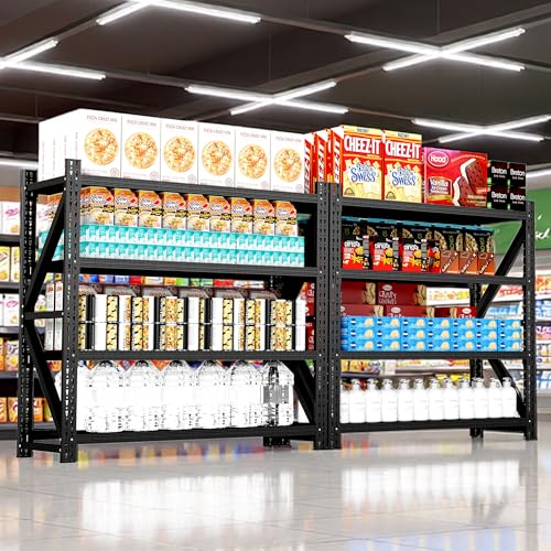 Heavy Duty Metal Shelving Units, Garage Shelves & Storage System - size: 75"W x 24"D x 69"H