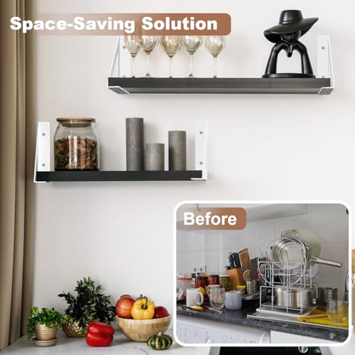 SOGAL White Shelf Brackets 6 Inch, Heavy Duty Wall Mount 4 Pack - size: 6x6inch-white