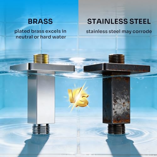 Enga Brass 3 Inch Ceiling Mount Shower Arm with Flange, Chrome - color: Chrome, style: 3 Inch
