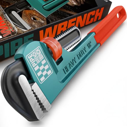 Heavy Duty Pipe Wrench, 18" Adjustable Straight Plumbing Wrench, High Drop-Forged jaws, Professional Pipeline Tool for Water Pipe Fittings, Mechanical assembly, Workshop Operations - size: 18inch
