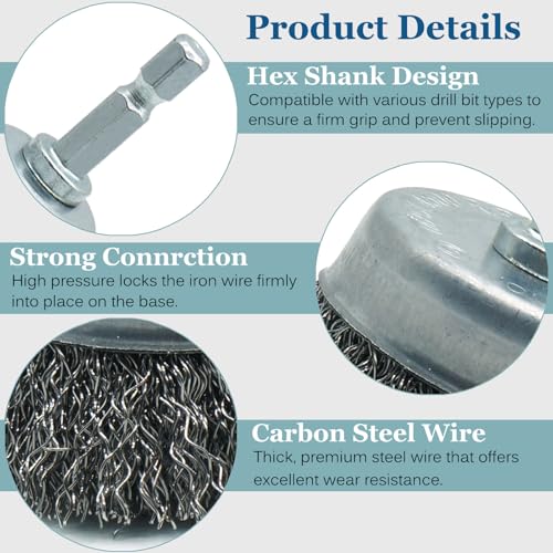 5-Pack 2-inch Wire Cup Brush Set for Drill - style: 2-inch Cup Brush - 5 Piece
