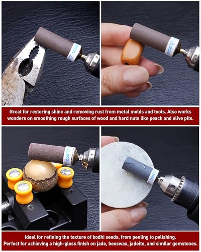 20Pcs-Mixed Grits Sanding Drums Set for Dremel Rotary Tool - style: 180 240 320 400 Grit
