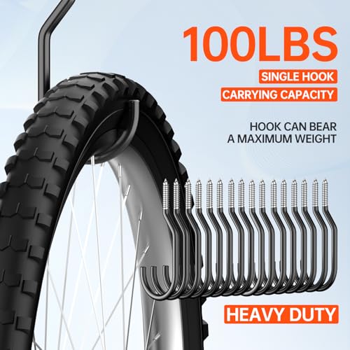 GURADESIGN 16-Pack Heavy Duty Bike Hook, Loading Capacity 100 LBS, 6 inch, Bike Hooks for Garage Wall and Garage Ceiling - style: 16-Piece