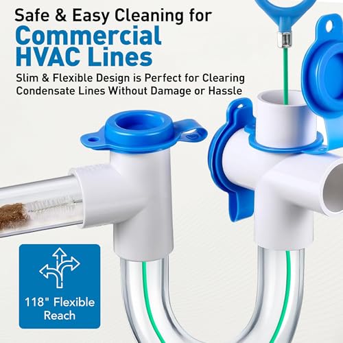 Raxwell Auto Sunroof Drain Cleaning Tool - 118 Inch Flexible Drain Brush with Coated Wire, Firm Bristle and Loop Handle - Water Snake for AC Lines, Dishwasher and Appliance Tubing