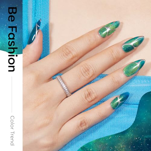 modelones Glitter Cat Eye Gel Nail Polish Set with Magnet Fall Cateye Gel - color: A A A1 Aurora CatEye
