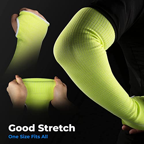 OriStout Cut Resistant Gardening Sleeves with Tumb Hole, Green, 2 Pairs | Protective Arm Sleeves for Yard Work, Kitchen, Arm Guards for Biting, Pet Grooming, Gardening Gifts for Women, One Size - color: Green (2 Pairs) - Long, size: One Size