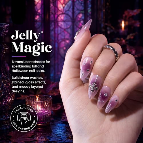 Beetles Jelly Gel Nail Polish Set, 6 Colors Jelly Magic Gel Polish Kit - color: A - Sheer | Jelly Magic