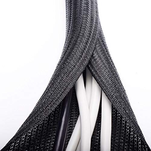 ZhiYo Cable Sleeve, 6.6ft - 1.2 inch, Black - color: Black, size: 6.6ft, 1.2inch