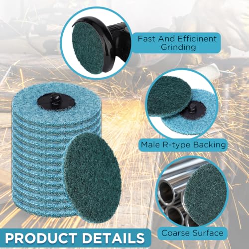 50 Pcs 3 Inch Sanding Discs Blue Quick Change Sanding Discs | Nylon Surface Conditioning Grinder Wheels for Angle Grinder, Stock and Rust Removal, Grinding, Deburring - color: Blue, size: 3 Inch